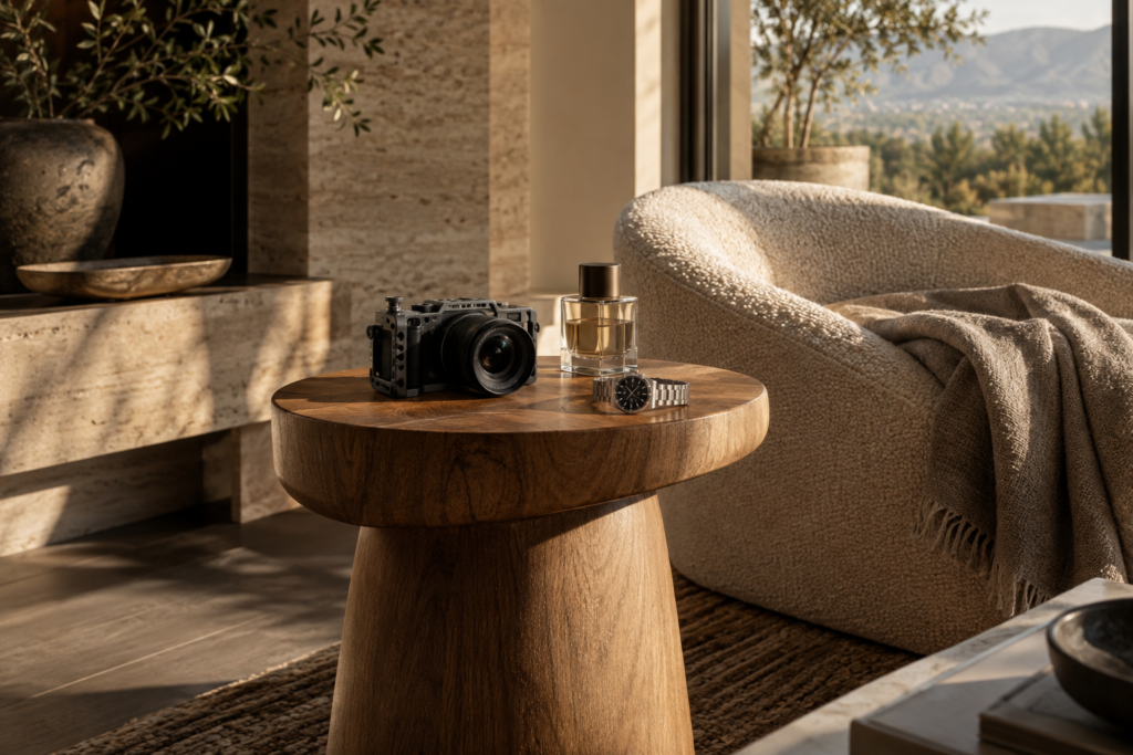 Un rincón de casa con madera, luz natural y objetos cotidianos